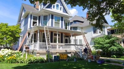 Hardie board home — angle view