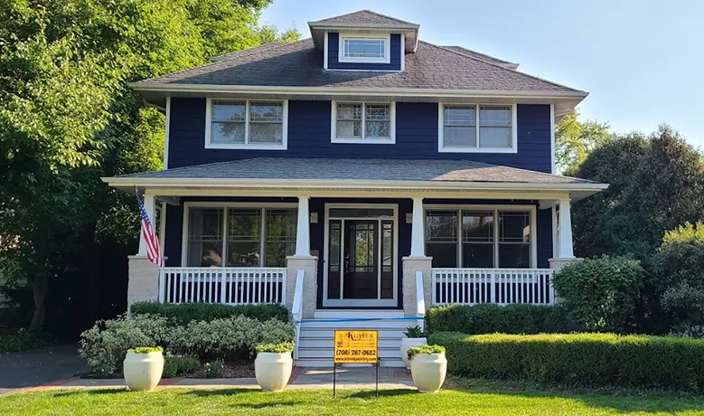 The Klasek Painting crew at work on an exterior job
